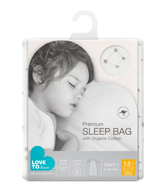 LONG SLEEVE SLEEP BAG - ORGANIC - 1.0 TOG