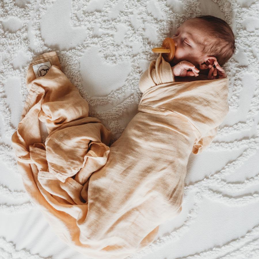 BABY SWADDLE WRAP ORGANIC BAMBOO MUSLIN